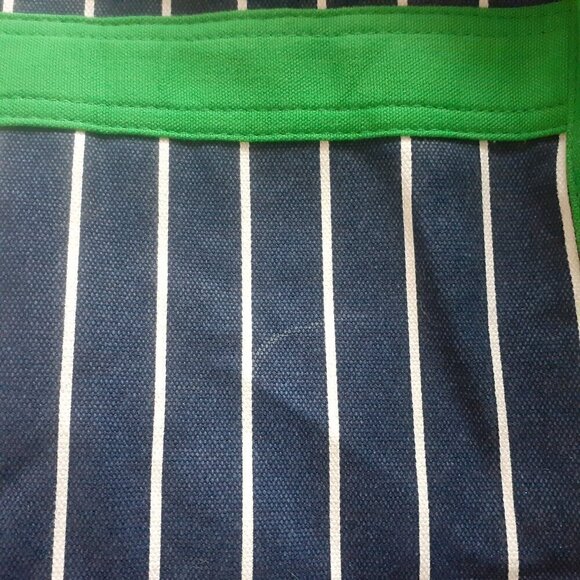 Ame & Lulu Charles River Navy White Stripe Kelly Green New Englander Tote Bag - Picture 5 of 14